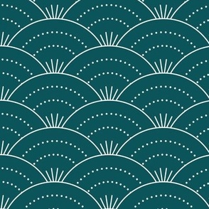 Sweet polka dot waves blue green - WALLPAPER