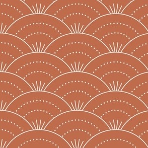 Sweet polka dot waves terracotta - WALLPAPER