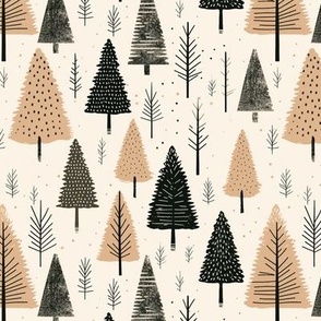 Fir trees. Block prints. Scandinavian design
