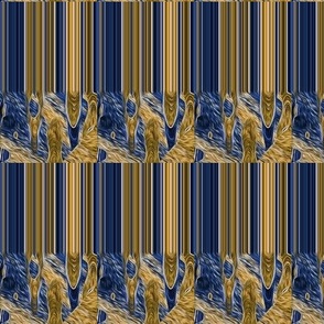 banded stripes - golden blue 