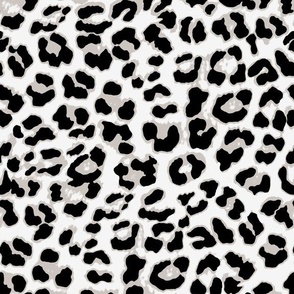 Western gothic Black and white Leopard skin print