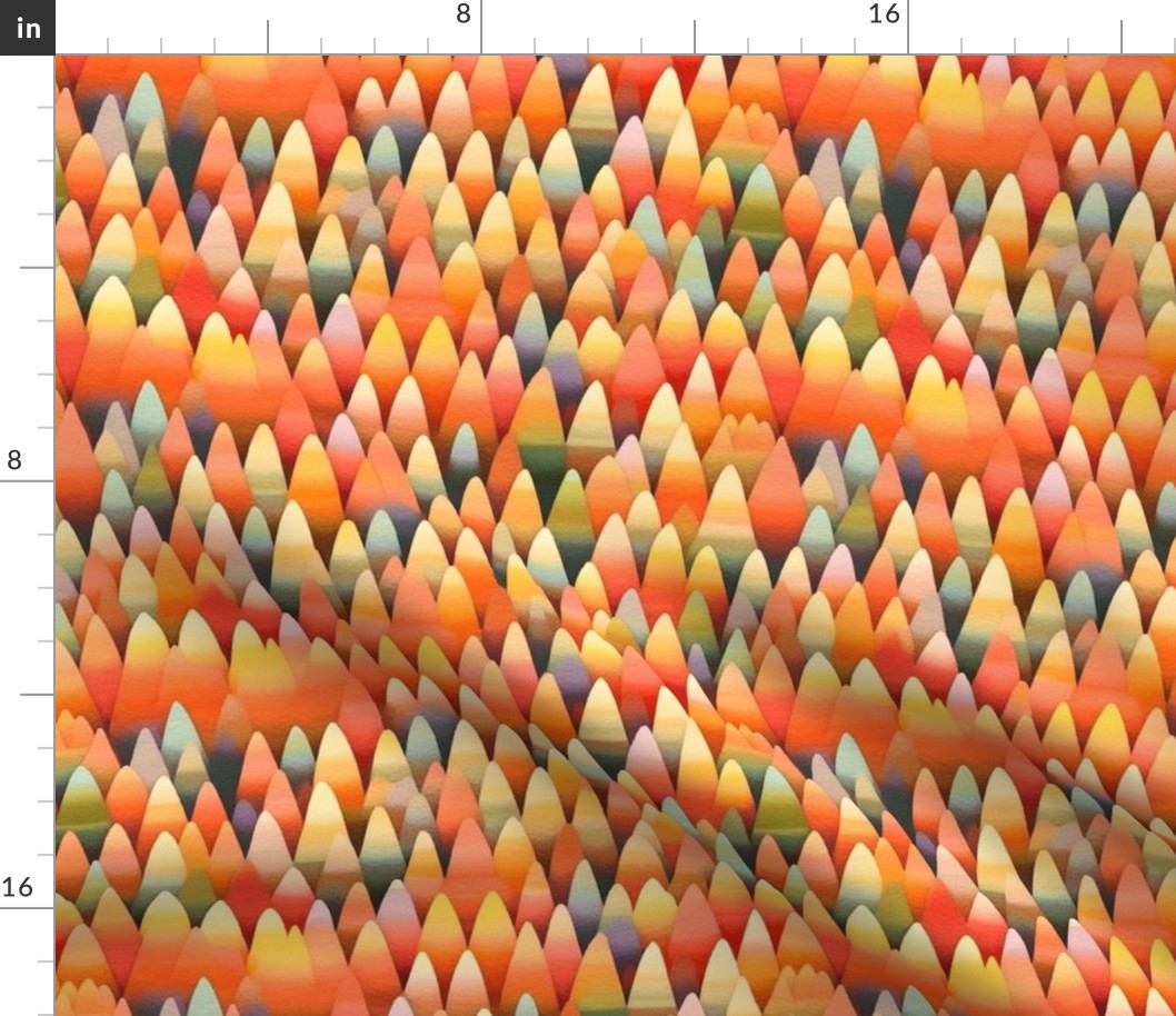 candy corn mountain landscape