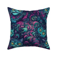 psychedelic cheshire cat in wonderland