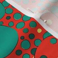 circles of green and red for christmas abstract