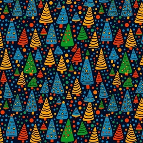 christmas tree pattern in gold and red and green