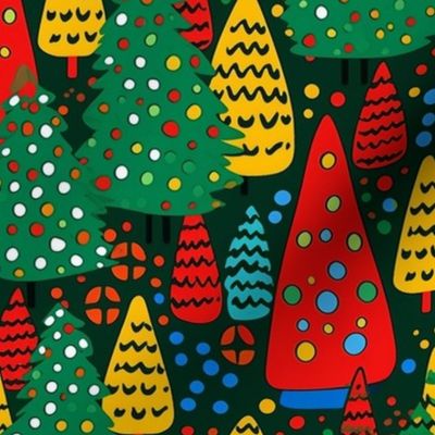 polka dot fir trees for christmas