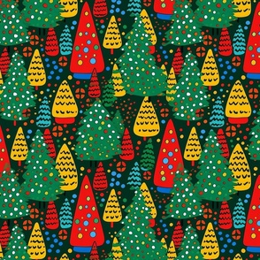 polka dot fir trees for christmas