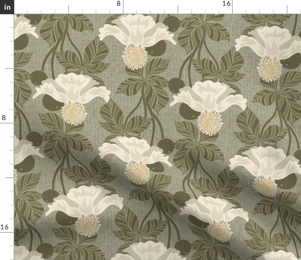 Baobab Textured Floral (Olive Green)