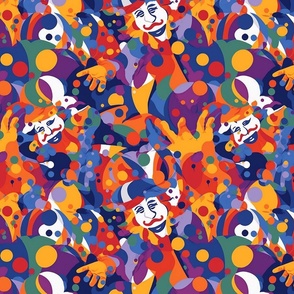 mardi gras clown and jester madness