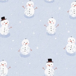 Snowman cute Christmas winter in pastel blue