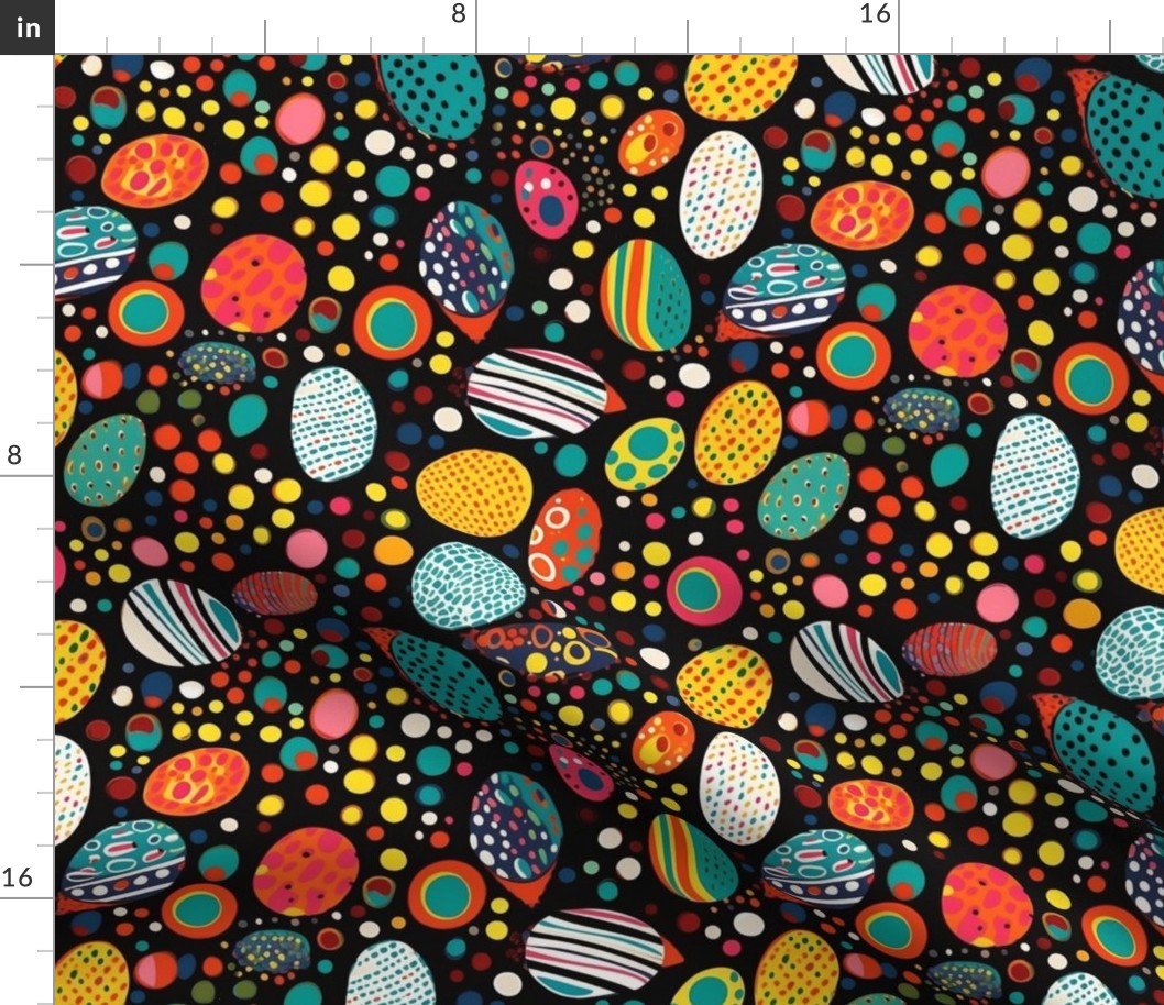 easter eggs and geometric polka dots