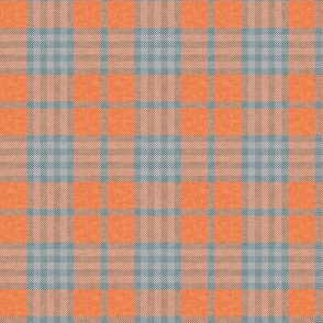 Apricity Plaids Blue - Coral - Mid Century Modern