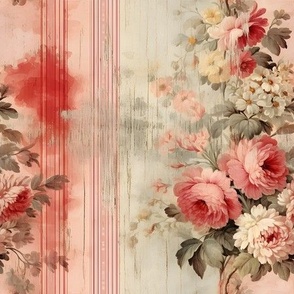 Pink Distressed Victorian Floral - medium