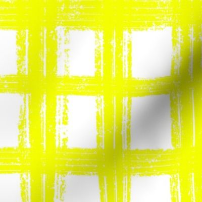 Large - Sketchy Grid - Yellow on White - Happy Sunshine