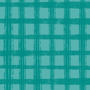 Large - Sketchy Grid - Teal on Teal