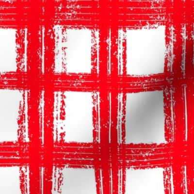 Large - Sketchy Grid - Red and White - Classic Picnic