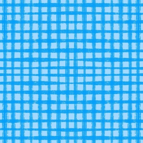 Large - Sketchy Grid - Blue on Blue - Blue Sky