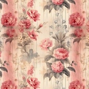 Pink Distressed Victorian Floral - small