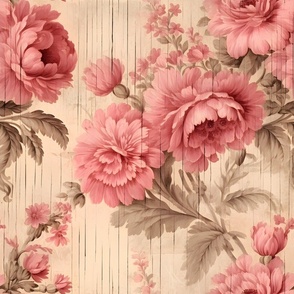 Pink Distressed Victorian Floral - large