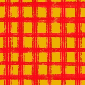 Large - Sketchy Grid - Ketchup and Mustard