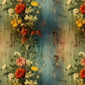Rainbow Distressed Victorian Floral - small