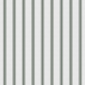 Sage Green on Off-White French Provincial Mattress Ticking Stripe