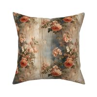 Pink & Blue Distressed Victorian Floral - medium