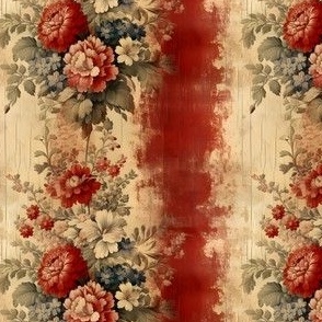 Red Distressed Victorian Floral - small