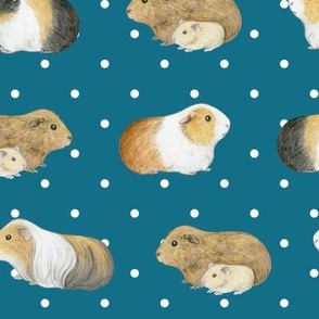 Guinea Pig Rows and Swiss Dot on lagoon - medium scale