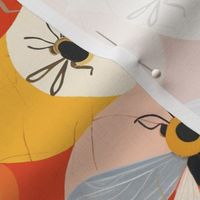 abstract geometric bees inspired by hilma af klint