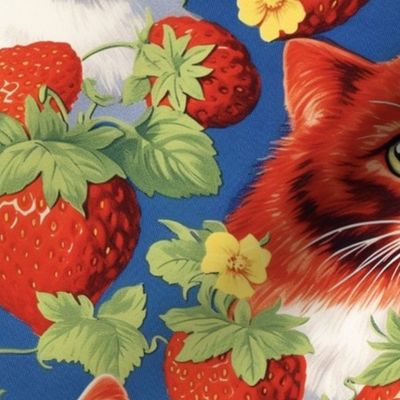 strawberry cats inspired by louis wain