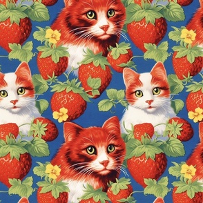 strawberry cats inspired by louis wain