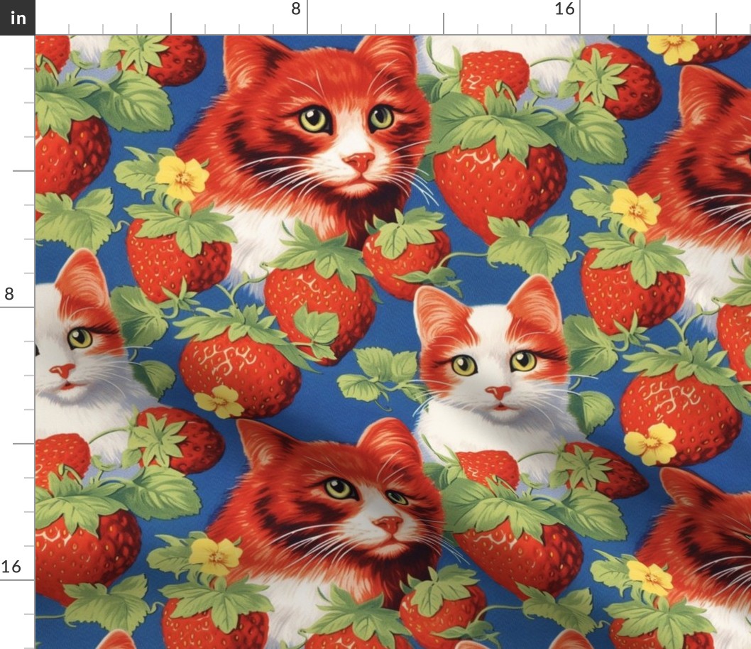 strawberry cats inspired by louis wain