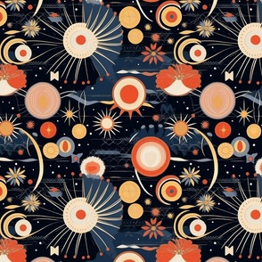 art nouveau sunburst geometric galaxy inspired hilma af klint