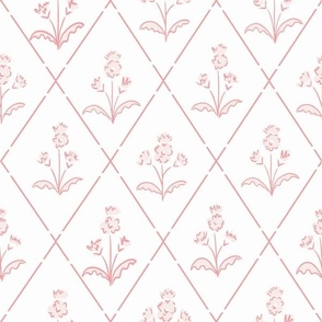 Simple Floral Trellis // Shell Pink