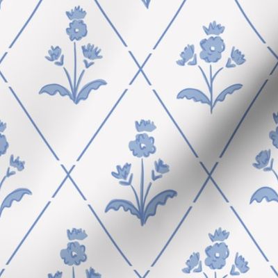 simple floral trellis // baby blue