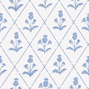 simple floral trellis // baby blue