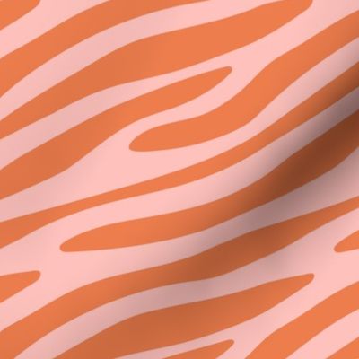 Salmon pink zebra flowing stripes