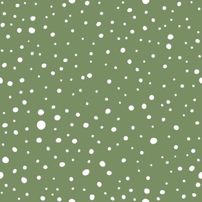 Bohemian polka dot - boho, polka dots, green, white 