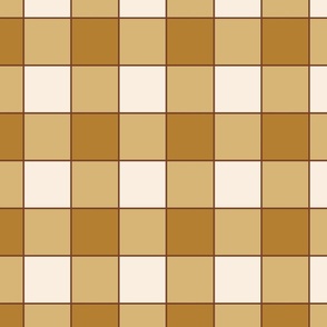Brown and Cream Vintage Gingham - cream gingham, beige plaid, brown plaid, cream plaid, vintage plaid