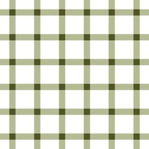 Classic Plaid green on white