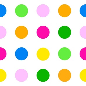 Spring Burst Color Polka Dots Modern Geometric Circle Retro Colorful Pastel Pink Yellow Blue Green Pattern
