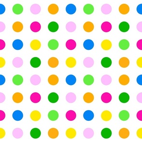 Spring Burst Color Mini Polka Dots Modern Geometric Circle Retro Colorful Pastel Pink Yellow Blue Green Pattern