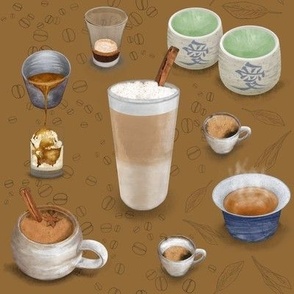 Barista Bounty - Hot Coffee, Beans, Tea & Tea Leaves on Latte