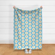 Marblehead Gold suns on  winter blue background Jumbo scale