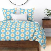 Marblehead Gold suns on  winter blue background Jumbo scale