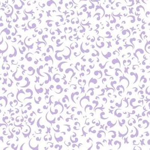 Scattered Swirls - Lavender and White