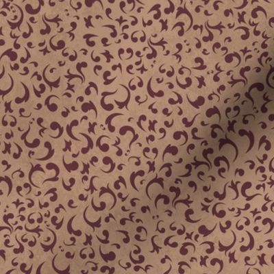 Scattered Swirls - Brown, Dark Red-brown