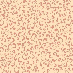 Scattered Swirls - Pink and Cream