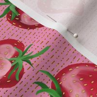 Strawberry Love on Dashed Lines with Pink